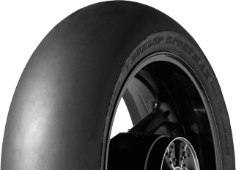 Gros plan de la bande de roulement Dunlop Sportmax GP Racer Slick D212 200/55 R17 Rear TL M