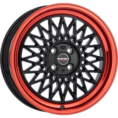 Borbet B black rim red 7,00x17 4x100,00 ET30,00