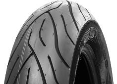 Gros plan de la bande de roulement Michelin Commander II 110/90 B18 61 H Front TL/TT M/C